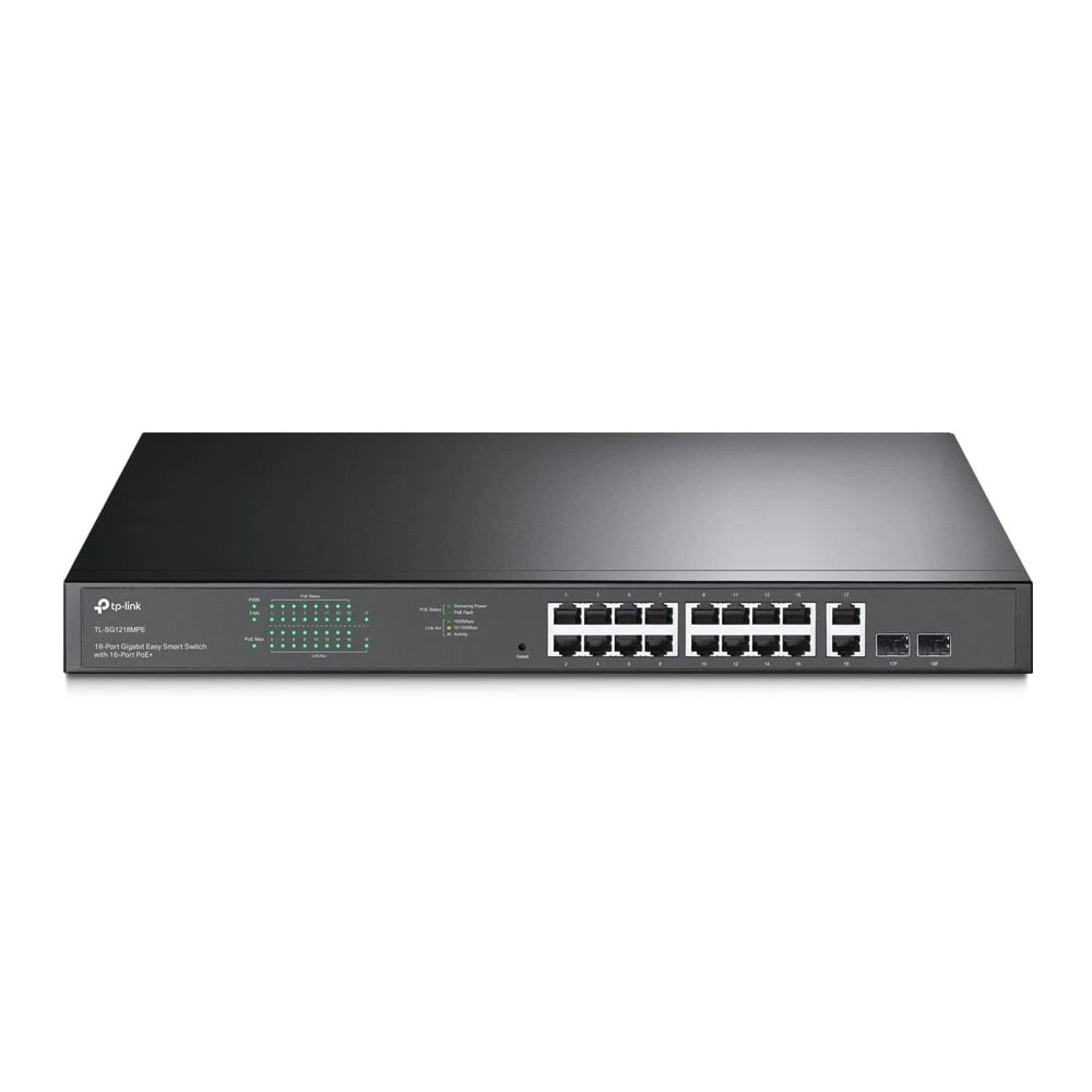 TP-Link SG1218MPE محول جيجابت سهل الاستخدام مزود بـ 18 منفذًا مع 16 منفذًا لـ PoE+