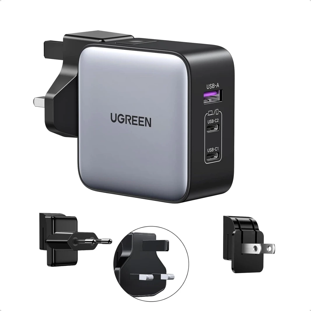 UGREEN Nexode 65W 3 Port Travel Charger GaN Fast International Charger