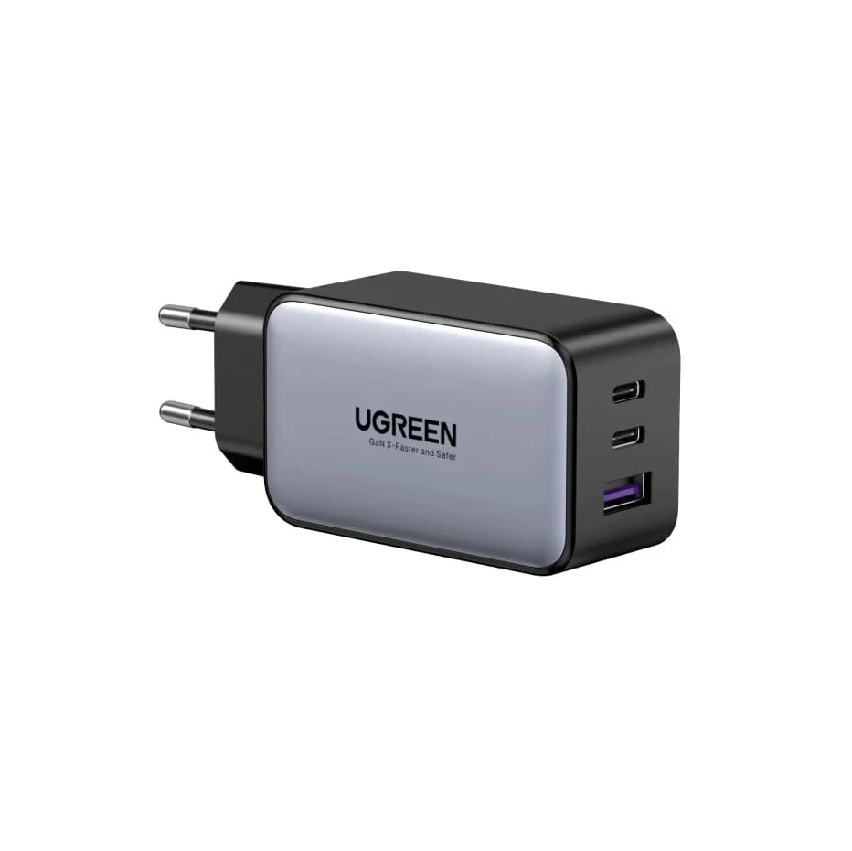 شاحن حائط UGREEN Nexode 65W USB C GaN 3 منافذ - أسود