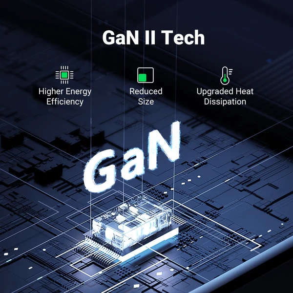 شاحن حائط UGREEN Nexode 65W USB C GaN 3 منافذ - أسود