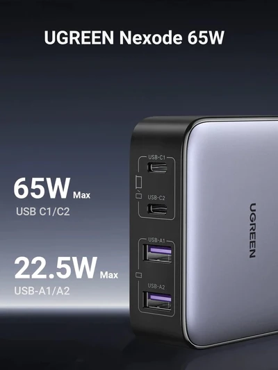 UGREEN Nexode 65W USB C GaN Desktop Charging Station