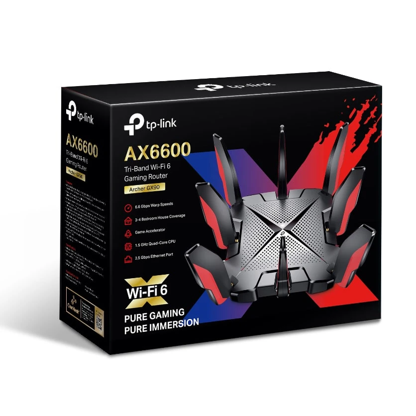 راوتر TP-Link AX6600 ثلاثي النطاق Wi-Fi 6 للألعاب (Archer GX90)