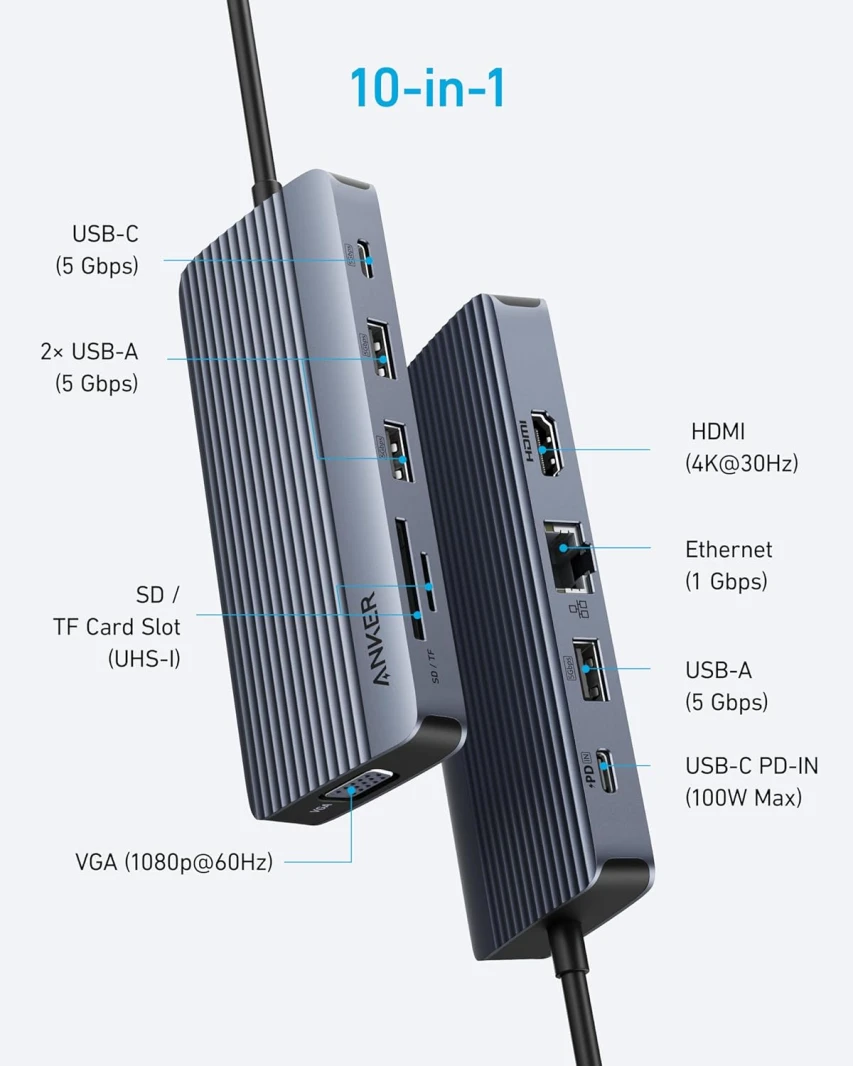 Anker 10-in-1 USB C Dual-Display Hub