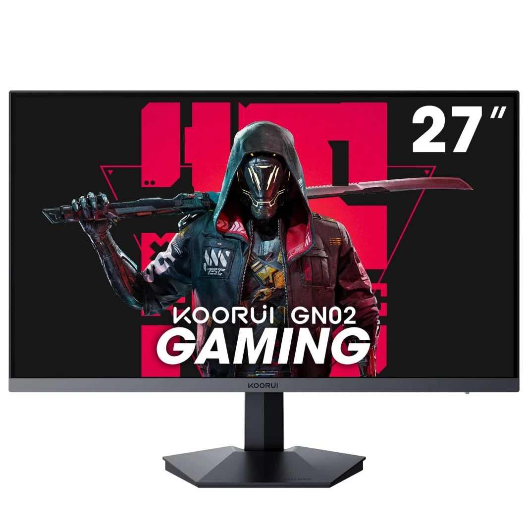 شاشة ألعاب KOORUI GN02 مقاس 27 بوصة، 240 هرتز، 1 مللي ثانية، FHD 1920x1080، 90% DCI-P3، 100% sRGB