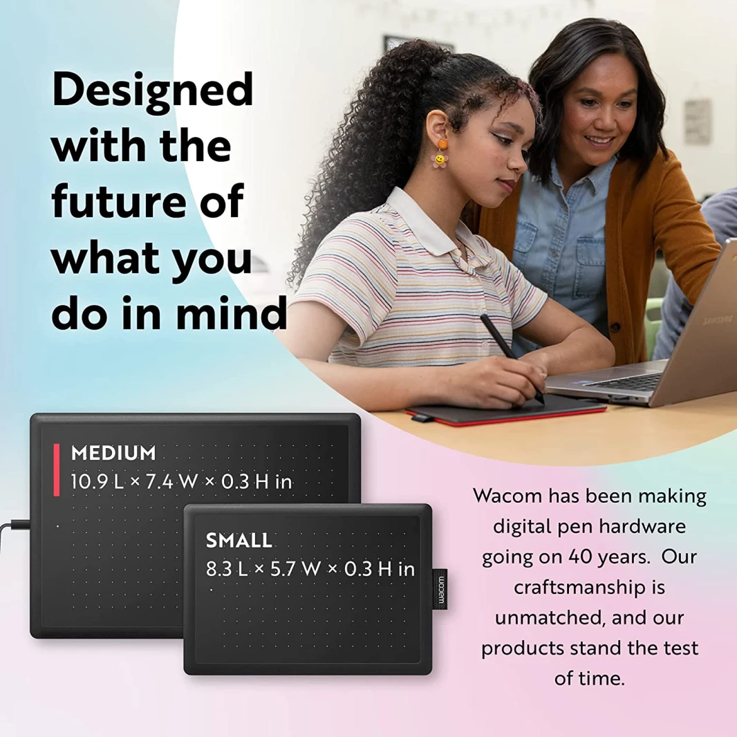 One by Wacom Medium Graphics Drawing Tablet (‎CTL-672)