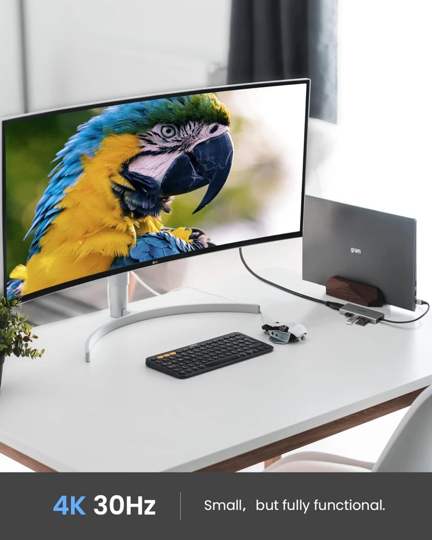 Essager 5 في 1 HDMI 2 USB A HDMI 4K@30Hz وقارئ بطاقات USB C Hub
