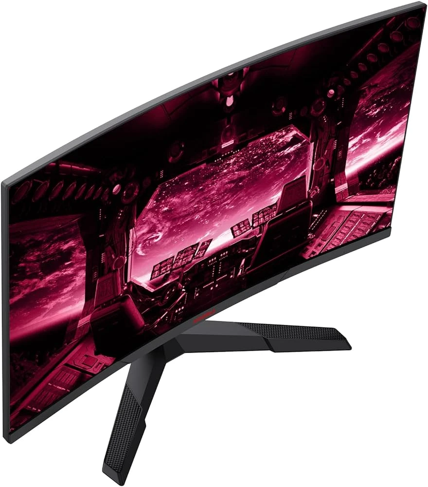 شاشة كمبيوتر KOORUI مقاس 27 بوصة، شاشة ألعاب QHD 2560P 144 هرتز 1 مللي ثانية، 1800R منحنية 27E6QC