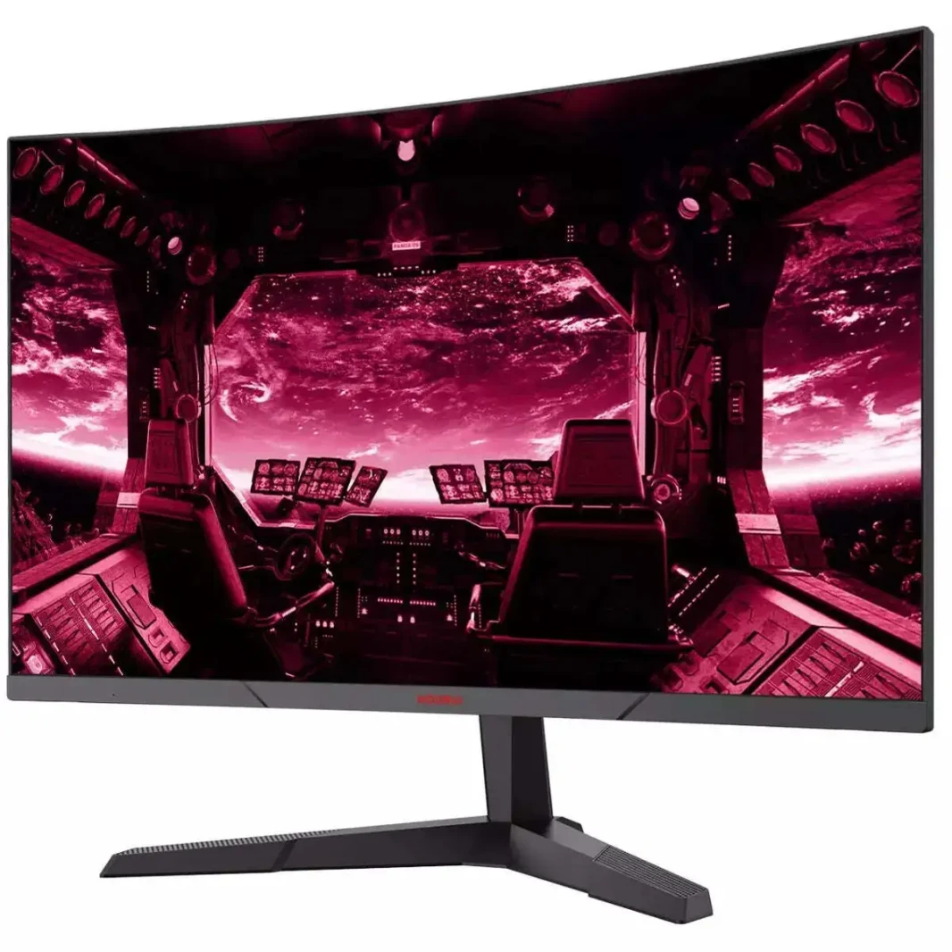 شاشة كمبيوتر KOORUI مقاس 27 بوصة، شاشة ألعاب QHD 2560P 144 هرتز 1 مللي ثانية، 1800R منحنية 27E6QC
