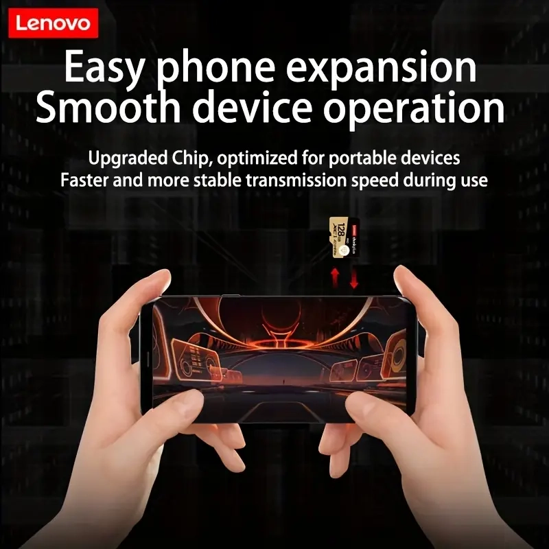بطاقة ذاكرة Lenovo Thinkplus 128GB عالية السرعة UHS-I، U3، A2، V30 Micro SD