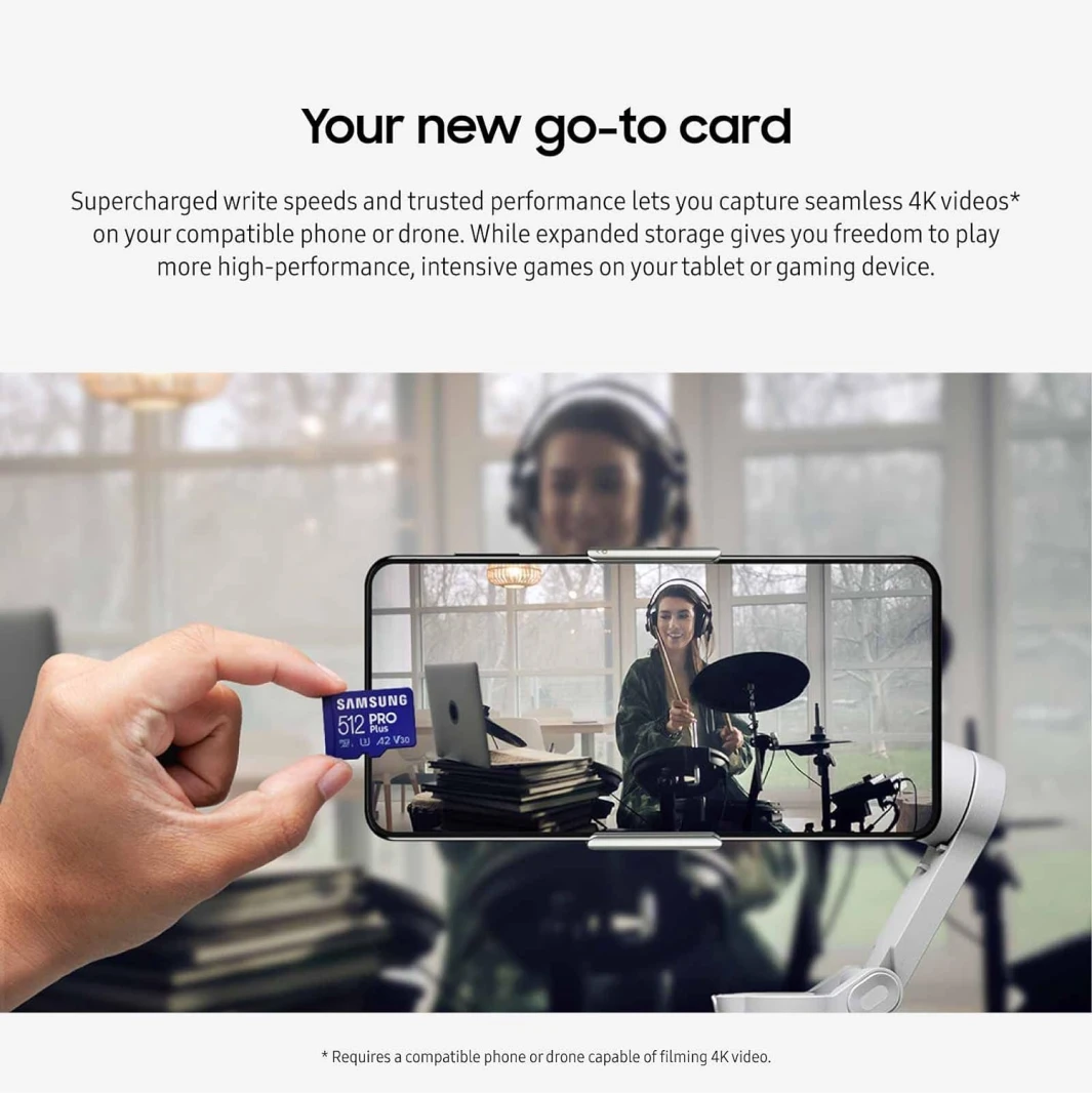 Samsung PRO Plus 256GB Micro SD-Memory-Card + Adapter – 180MB/s 4K UHD (Coming Soon)