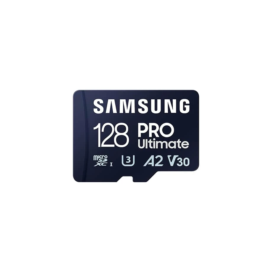 بطاقة ذاكرة Micro SD PRO Ultimate سعة 128 جيجابايت من Samsung مع محول - 200 ميجابايت/ثانية 4K UHD