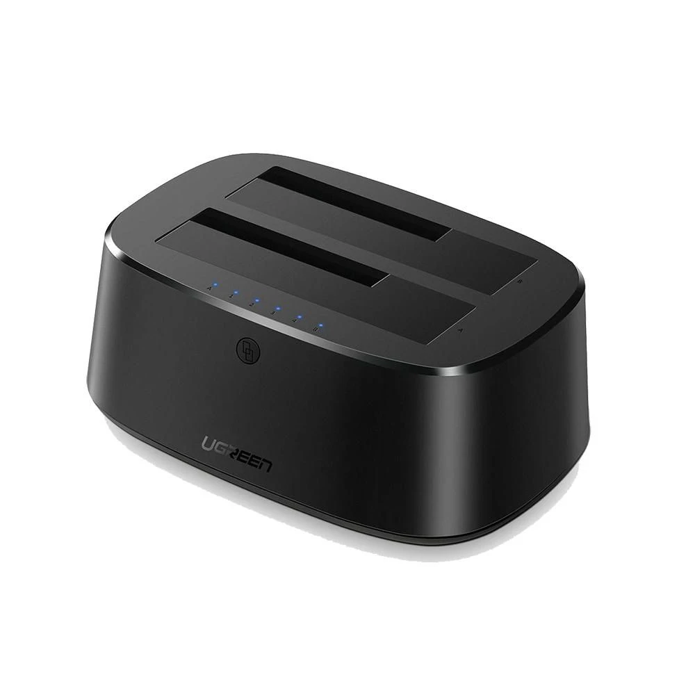 جهاز نسخ واستنساخ القرص الصلب UGREEN USB 3.0 إلى 2.5-3.5 بوصة SATA ثنائي الفتحات