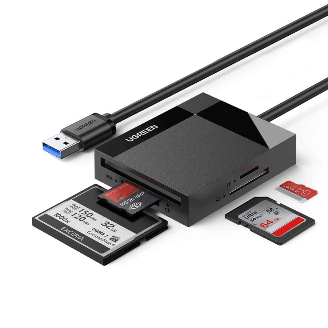 قارئ بطاقات 4 في 1 USB 3.0 SD/TF من UGREEN