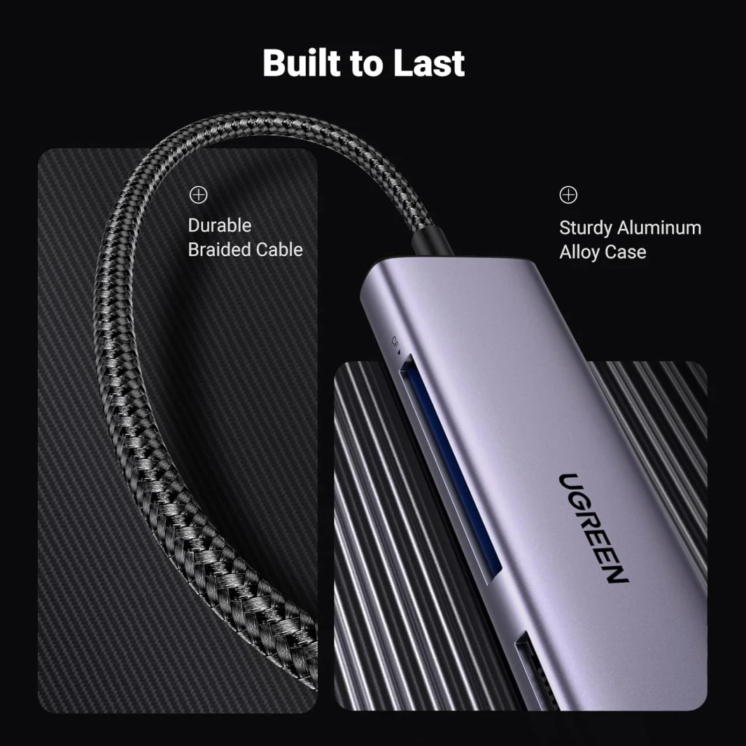 قارئ بطاقات الذاكرة USB C 4 في 1 من UGREEN