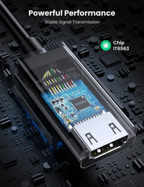 محول DP إلى HDMI بدقة 4K@60Hz من UGREEN