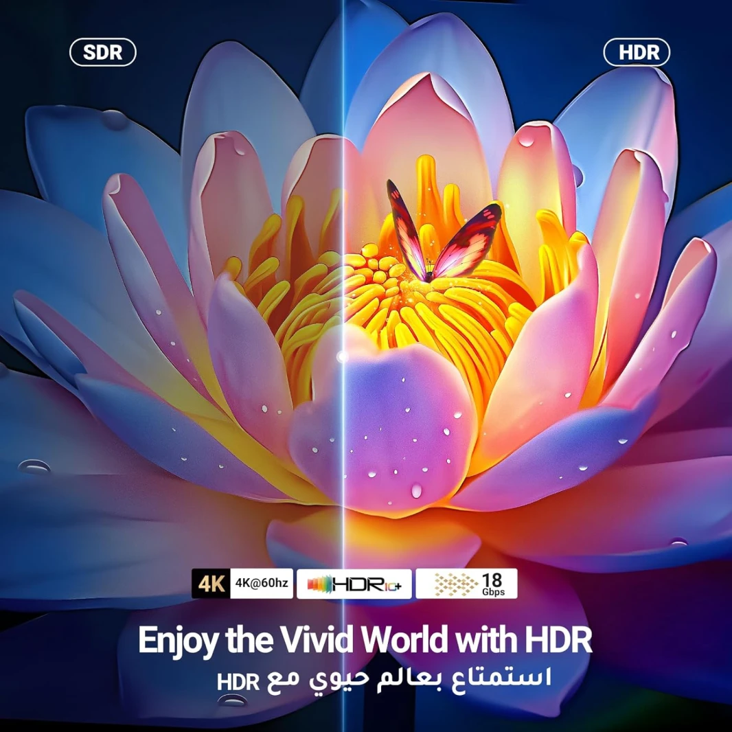 كابل HDMI 2.0 فائق السرعة 4K@60Hz 18Gbps من UGREEN مع إيثرنت - 5 متر