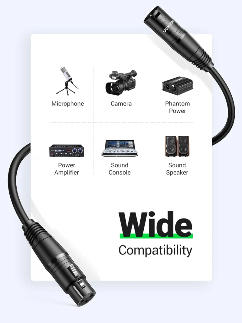 كابل تمديد ميكروفون XLR من UGREEN – 10 متر