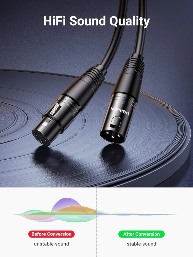 كابل تمديد ميكروفون XLR من UGREEN – 5 متر