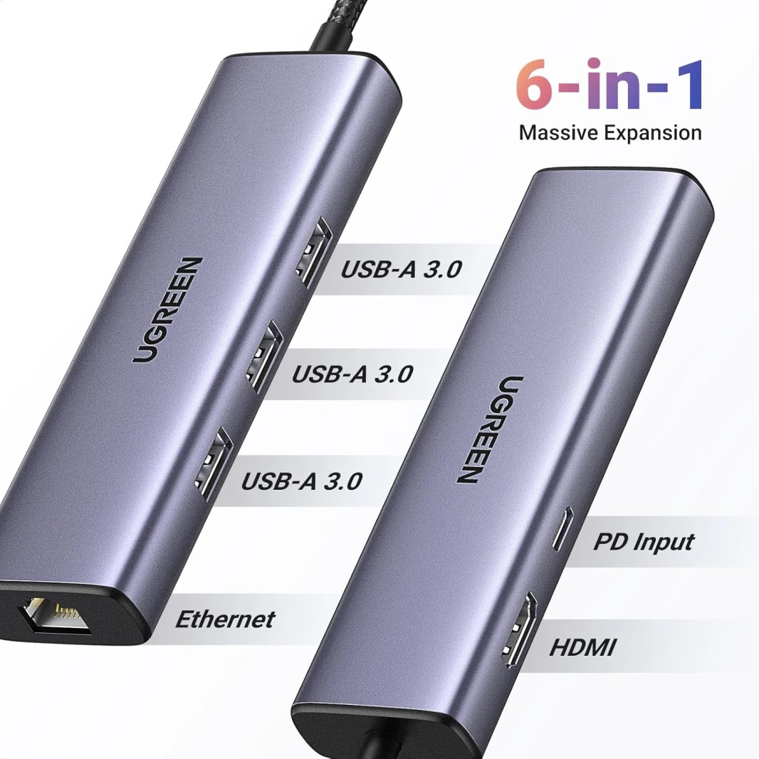 موزع USB-C 6 في 1 من UGREEN Revodok