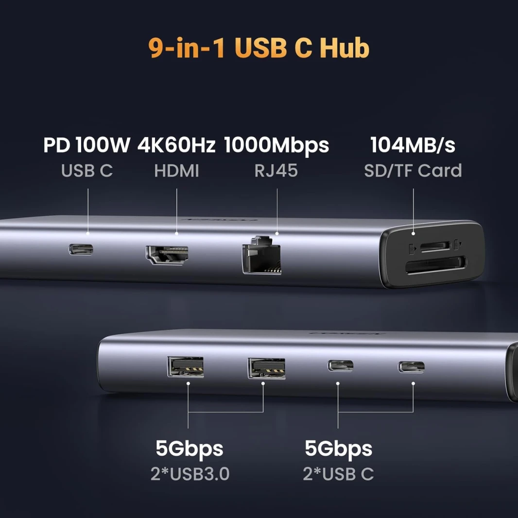 UGREEN Revodok 9 in 1 4K@60Hz HDMI USB C Hub
