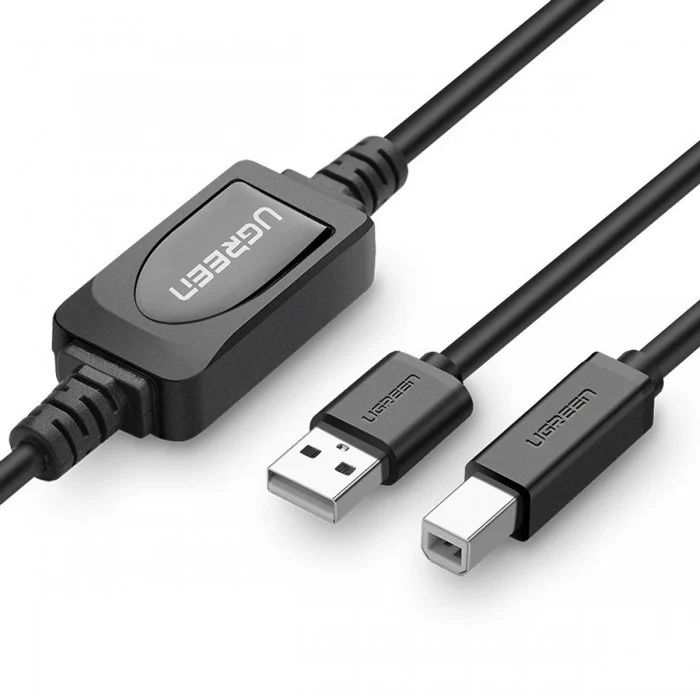 كابل طابعة نشط USB 2.0 A Male إلى B Male من UGREEN – 15 متر