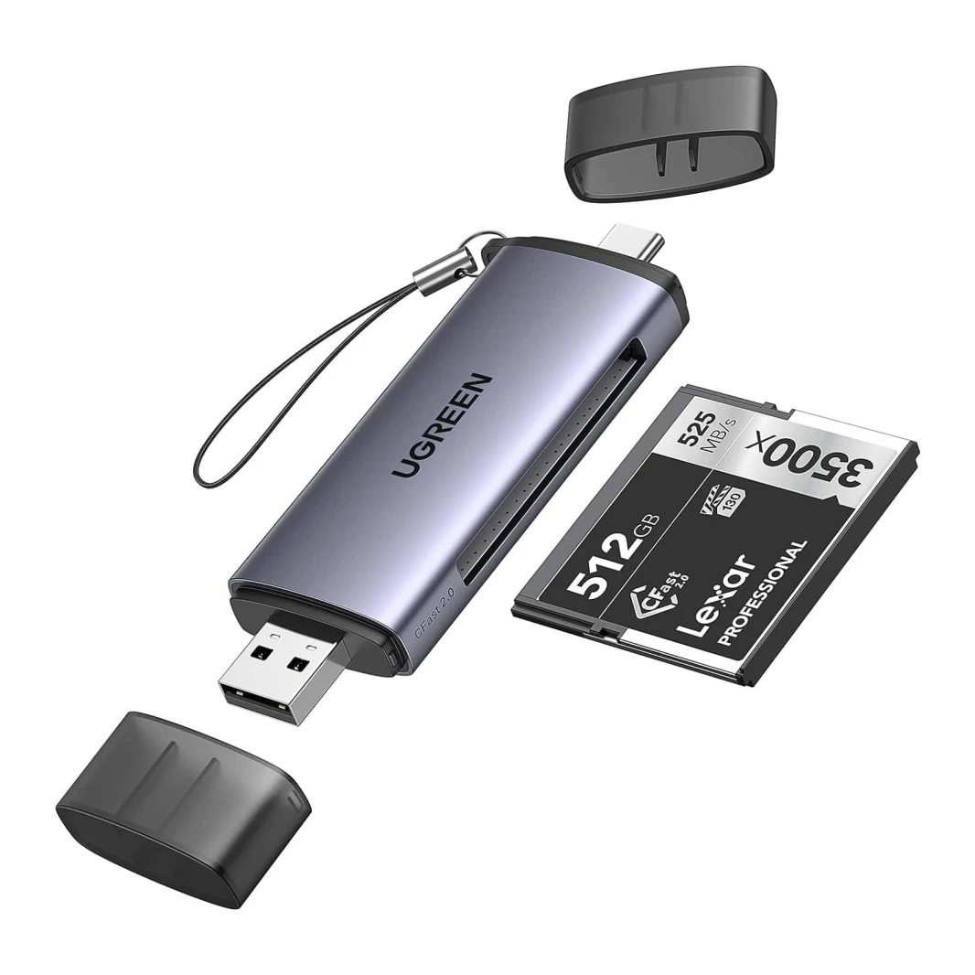 قارئ بطاقات UGREEN USB 3.0 وUSB C إلى C Fast 2.0