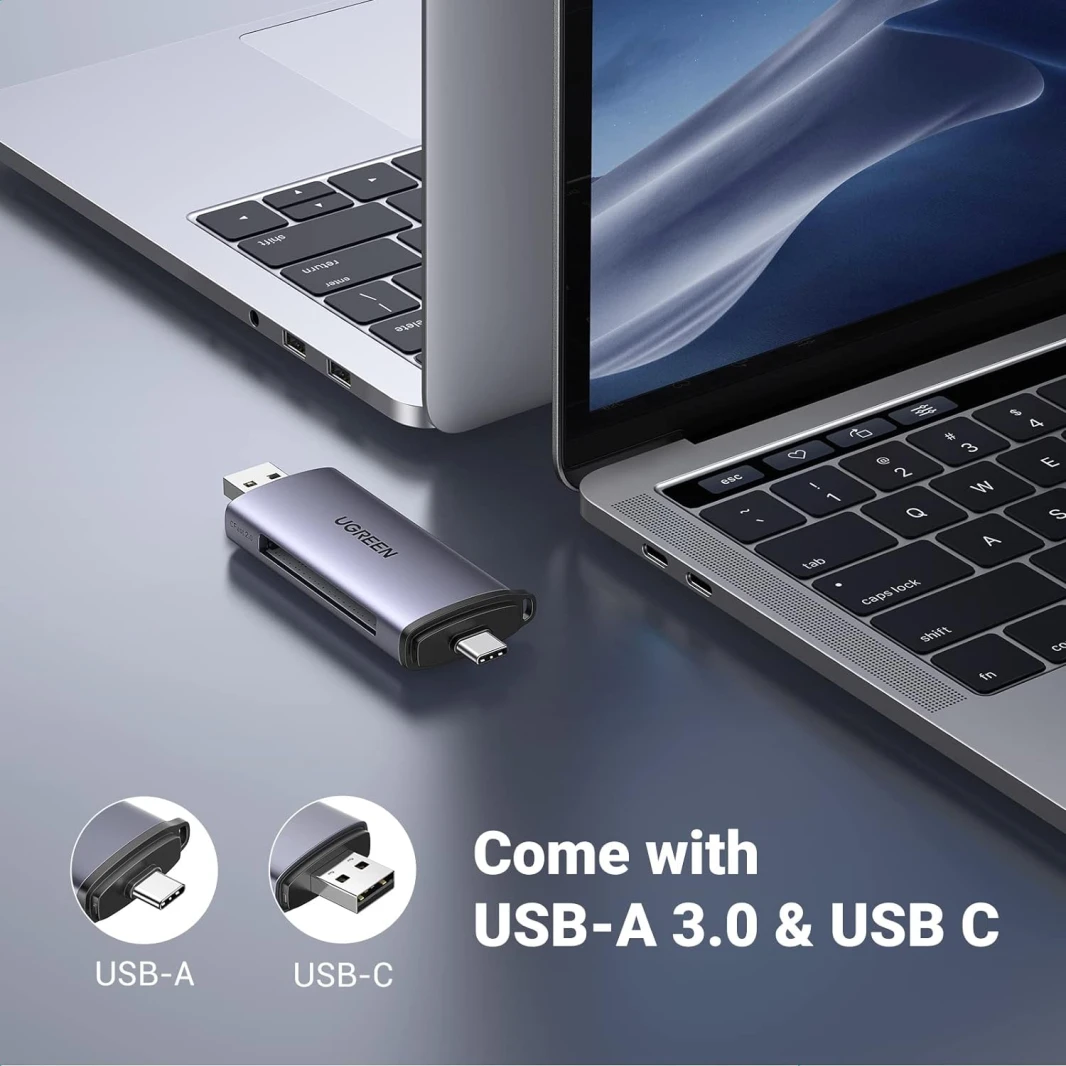 قارئ بطاقات UGREEN USB 3.0 وUSB C إلى C Fast 2.0