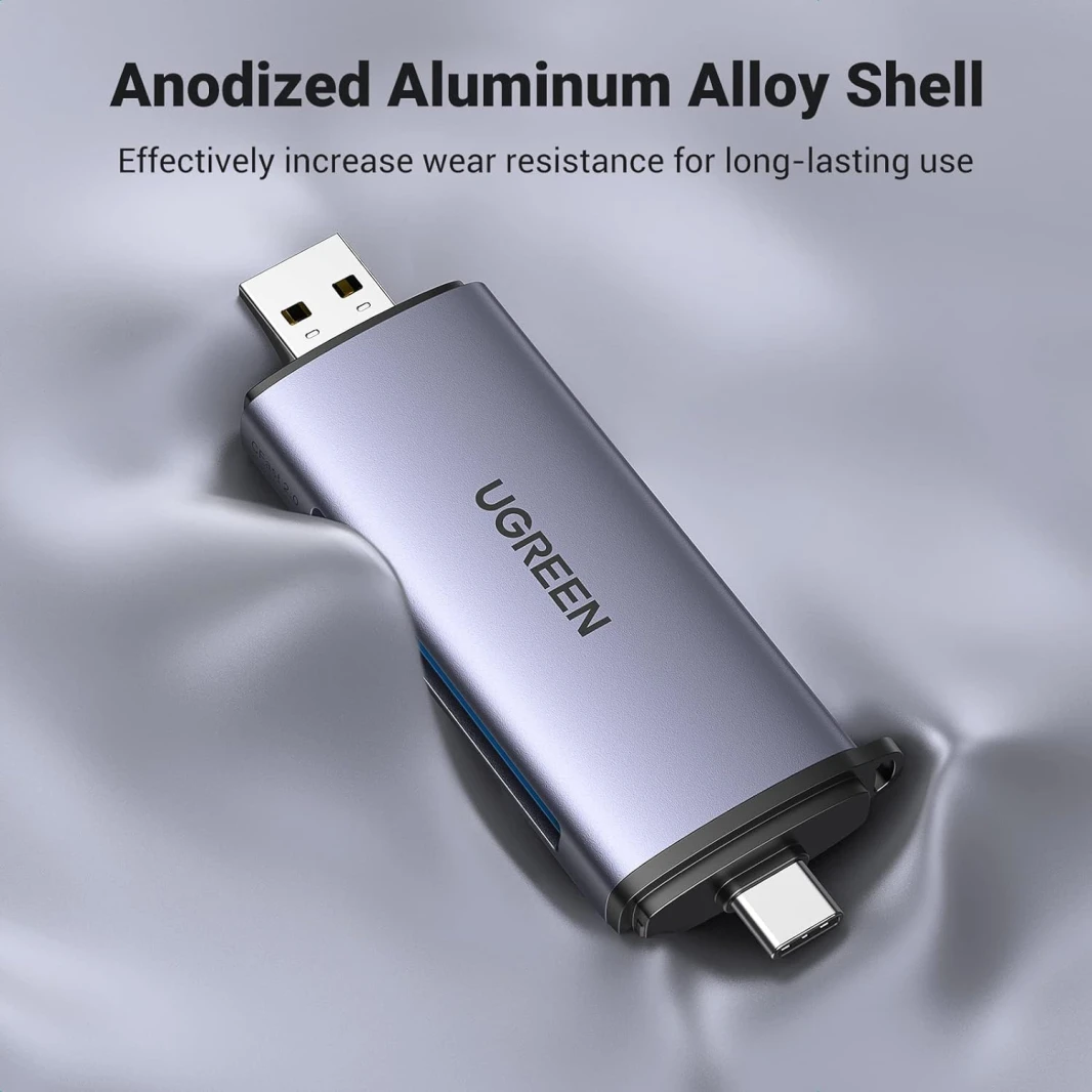 قارئ بطاقات UGREEN USB 3.0 وUSB C إلى C Fast 2.0
