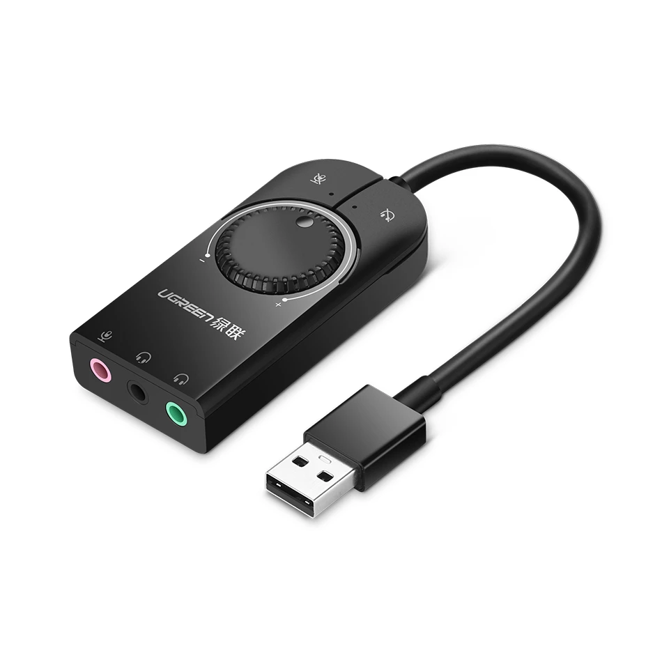 بطاقة صوت ستيريو خارجية USB من UGREEN