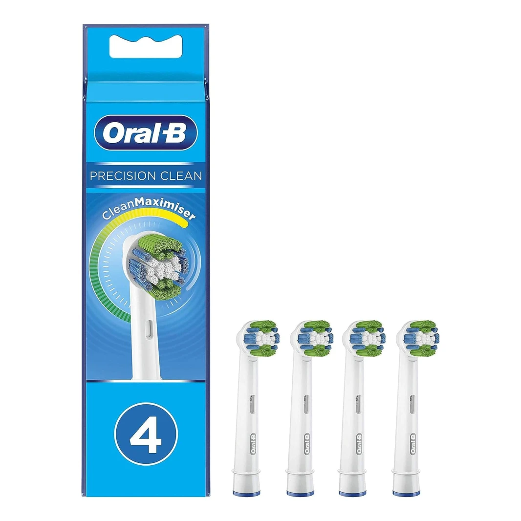 رؤوس فرشاة الأسنان الكهربائية Oral-B Precision Clean بتقنية CleanMaximiser – عبوة من 4 قطع