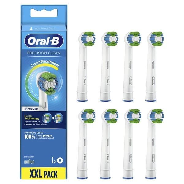 Oral-B Precision Clean Electric Toothbrush Heads with CleanMaximiser Technology – 8 Pack