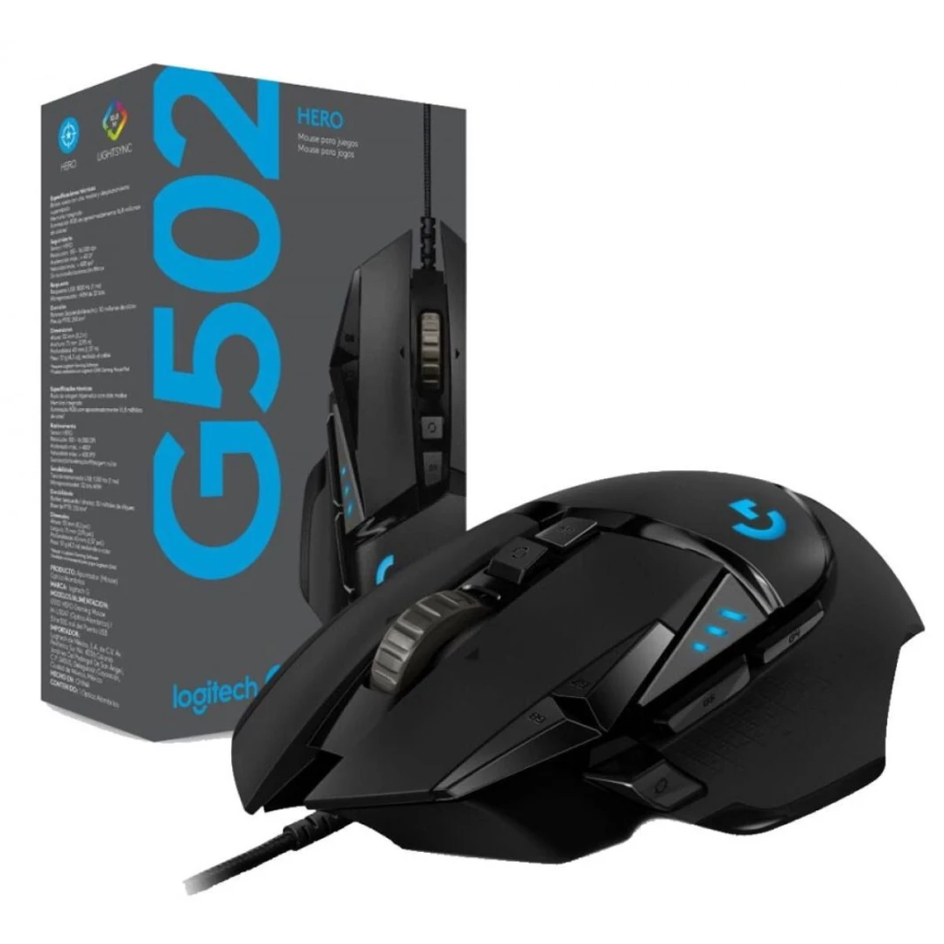 ماوس الألعاب Logitech G502 HERO السلكي HERO Sensor 25,600 DPI RGB بأوزان قابلة للتعديل