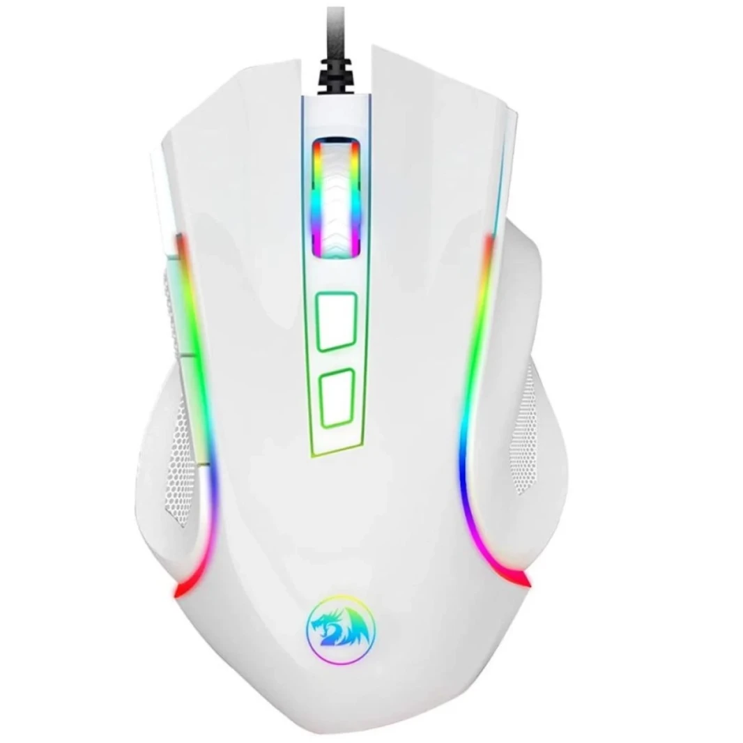 ماوس الألعاب Redragon M607 Griffin RGB باللون الأبيض بدقة 7200 نقطة في البوصة