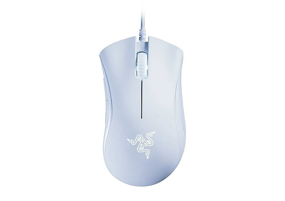 ماوس الألعاب Razer DeathAdder Essential: مستشعر بصري بدقة 6400 نقطة في البوصة - 5 أزرار قابلة للبرمجة - أبيض زئبقي