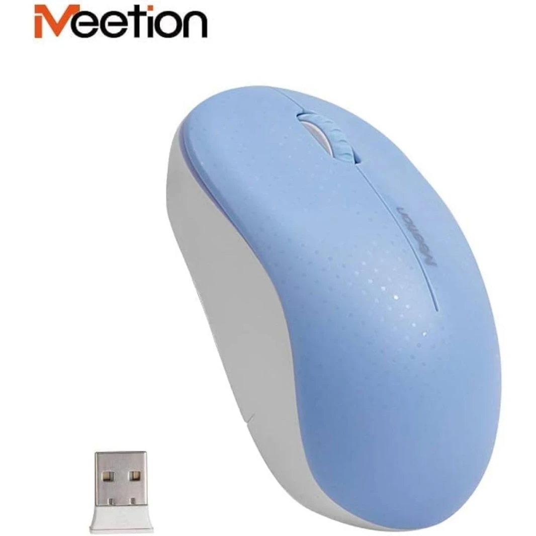 ماوس لاسلكي من MeeTion MT-R545 بمنفذ USB بصري 2.4 جيجا هرتز - أزرق