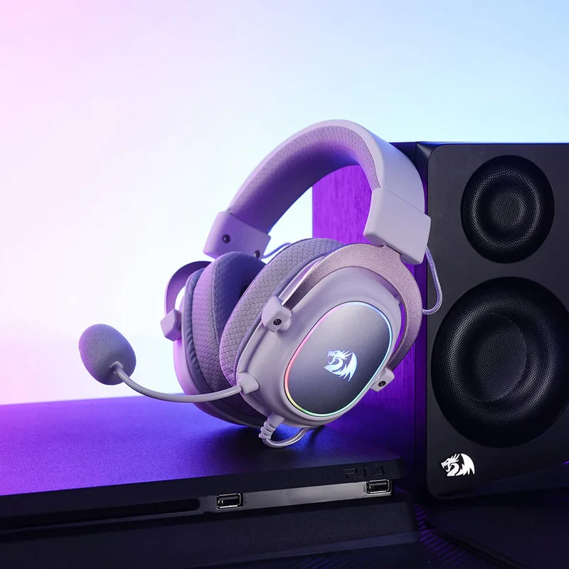 سماعة الألعاب Redragon H510 ZEUS-X RGB باللون الأبيض السلكية