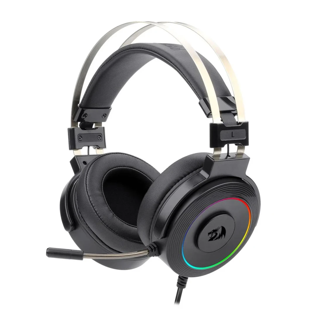 سماعة رأس REDRAGON Lamia H320-1 للألعاب بإضاءة خلفية RGB وسلكية 7.1 مع حامل