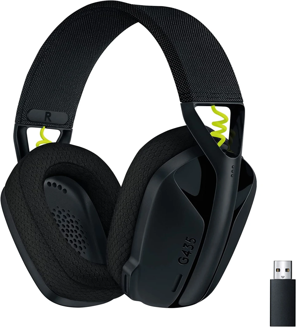 سماعة الألعاب Logitech G435 LIGHTSPEED اللاسلكية بتقنية البلوتوث وسماعات الرأس خفيفة الوزن فوق الأذن