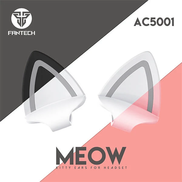 FANTECH AC5001 MEOW KITTY EARS لسماعات الرأس – وردي / أبيض
