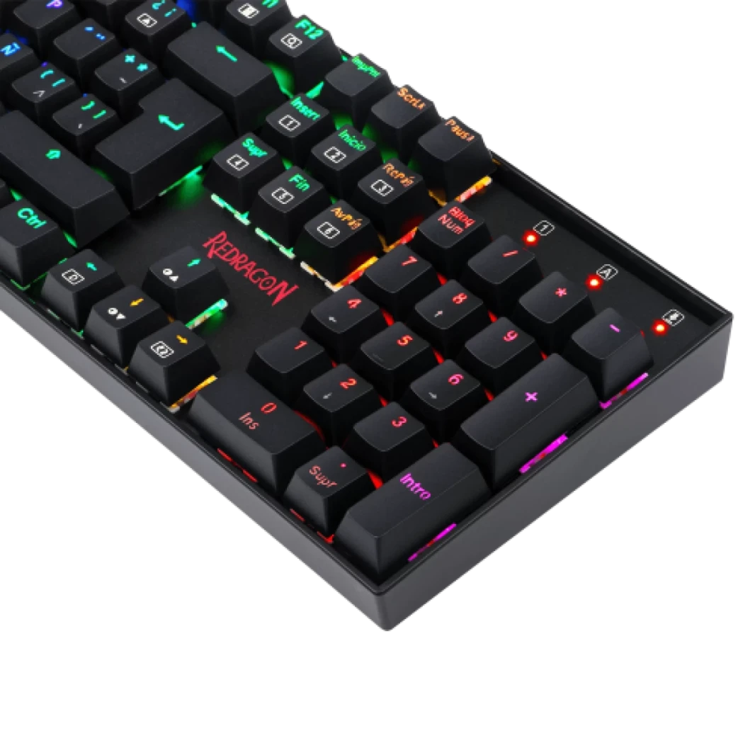 لوحة مفاتيح ميكانيكية Redragon MITRA K551-1 بإضاءة خلفية RGB ولوحة مفاتيح سلكية للألعاب - مفاتيح زرقاء