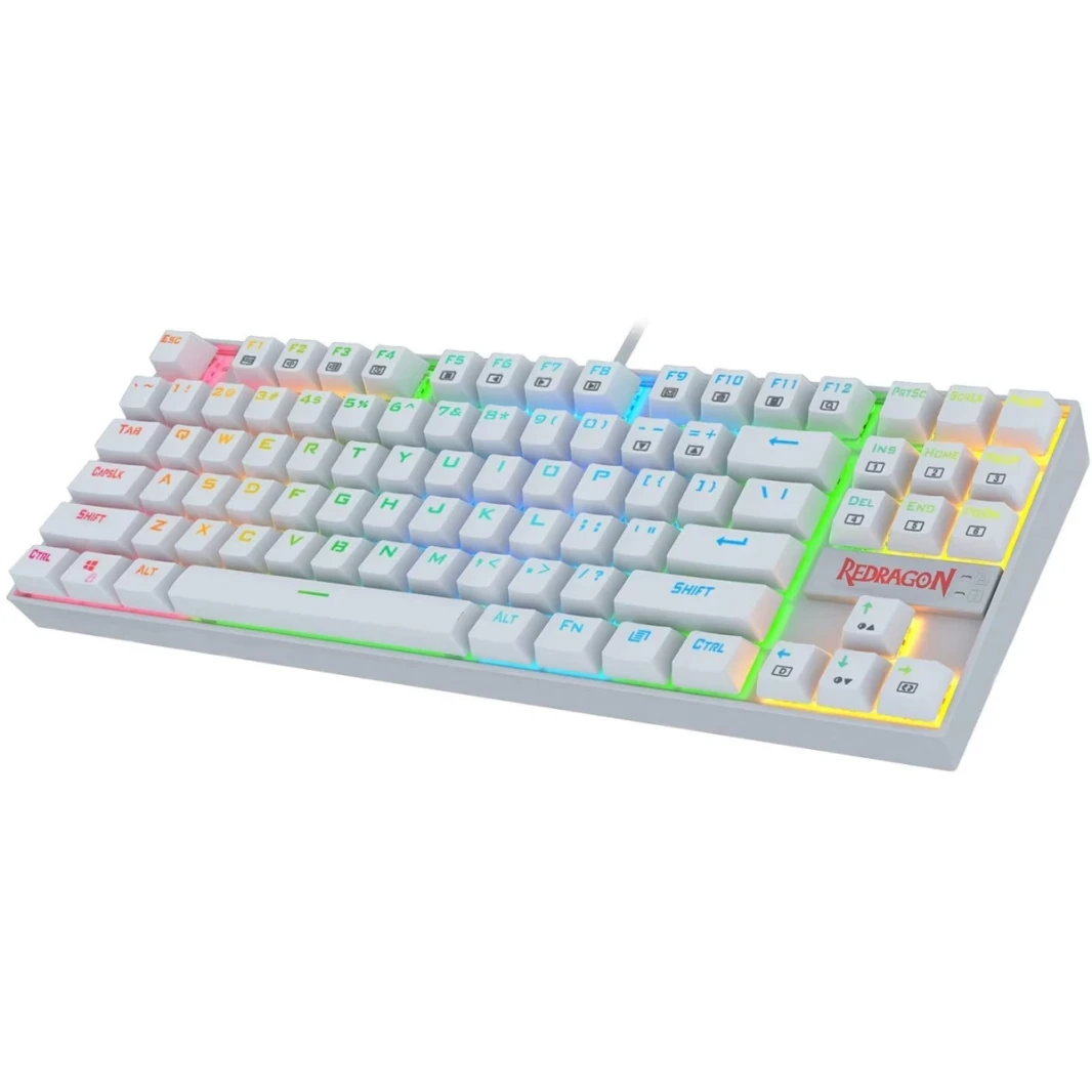 لوحة مفاتيح الألعاب الميكانيكية Redragon K552 KUMARA، مدمجة بنسبة 60%، 87 مفتاحًا، مفاتيح Cherry MX Blue السلكية