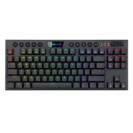 لوحة مفاتيح ميكانيكية Redragon K622 Horus TKL RGB، لوحة مفاتيح سلكية بتصميم رفيع للغاية مع أغطية مفاتيح منخفضة الارتفاع