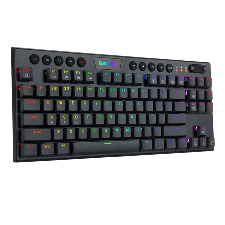 لوحة مفاتيح ميكانيكية Redragon K622 Horus TKL RGB، لوحة مفاتيح سلكية بتصميم رفيع للغاية مع أغطية مفاتيح منخفضة الارتفاع