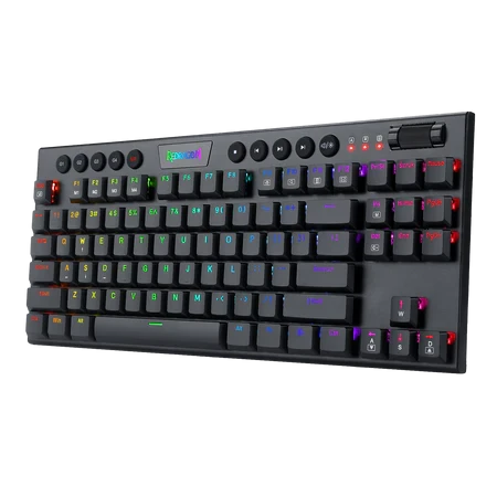 لوحة مفاتيح ميكانيكية Redragon K622 Horus TKL RGB، لوحة مفاتيح سلكية بتصميم رفيع للغاية مع أغطية مفاتيح منخفضة الارتفاع