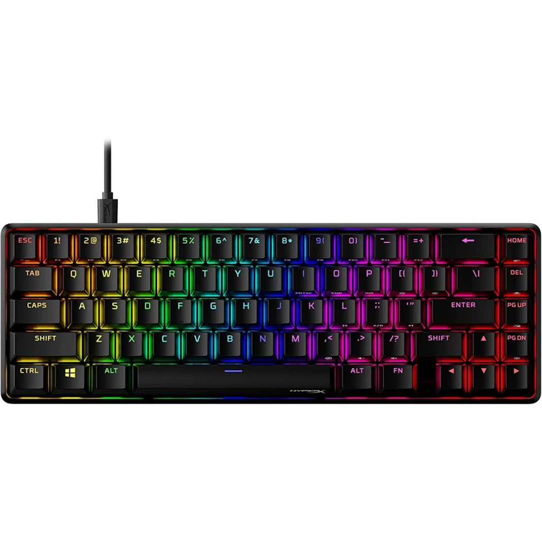 HyperX Alloy Origins 65 Mechanical Gaming Keyboard Compact 65% Form Factor Linear Red Switch Double Shot PBT Keycaps