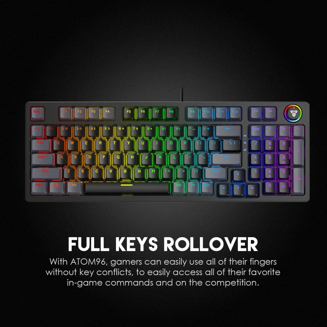 لوحة مفاتيح ميكانيكية Fantech Atom63 MK859 RGB باللغة العربية/الإنجليزية