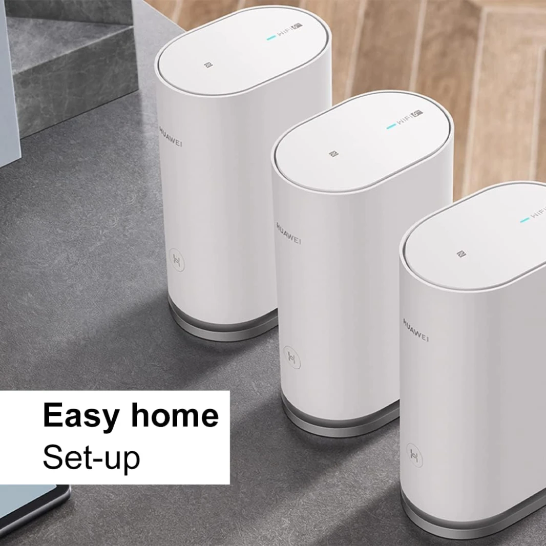 نظام Huawei Wi-Fi Mesh 3 AX3000 لشبكة WiFi المنزلية بالكامل – عبوة من 3 قطع