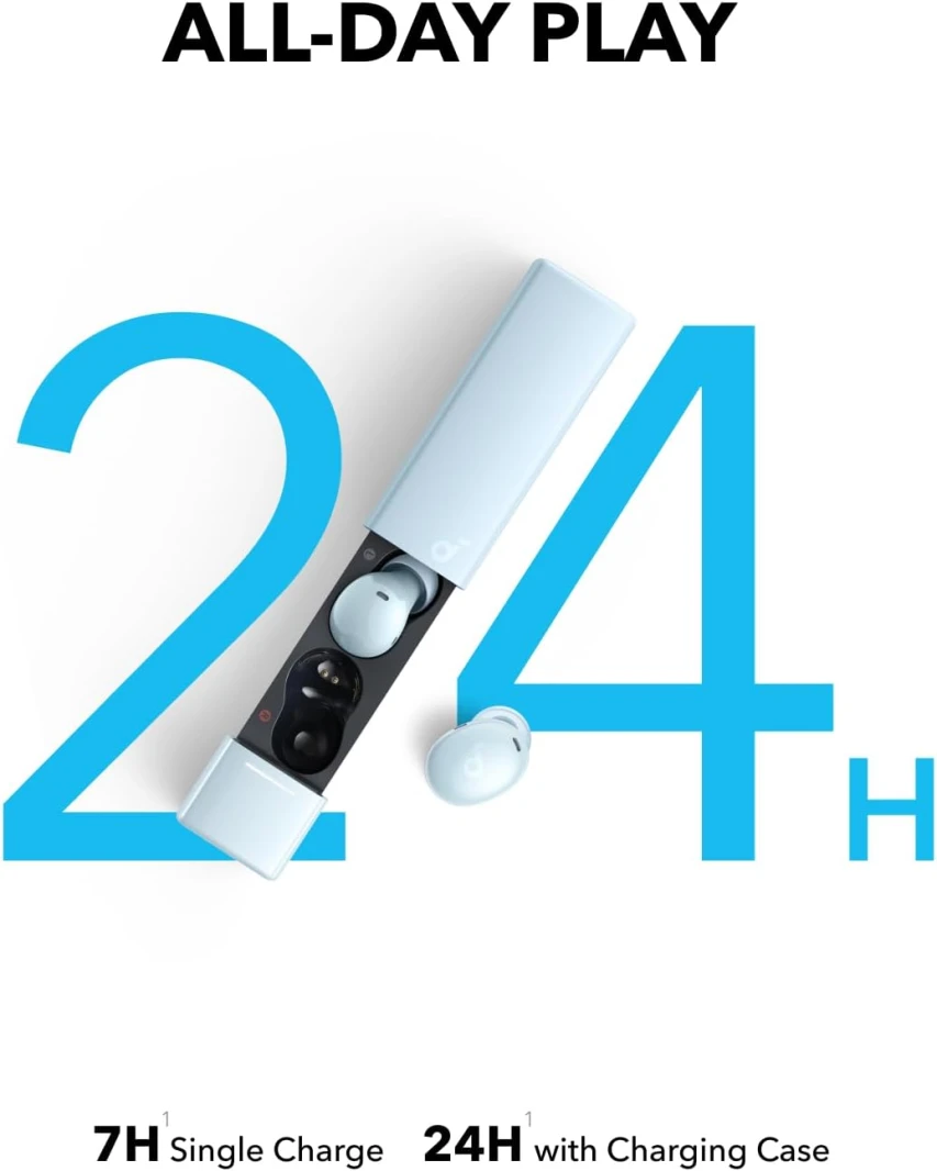 سماعات أذن Anker Soundcore A30i اللاسلكية بتصميم أنيق على شكل أحمر الشفاه وخاصية إلغاء الضوضاء - أزرق