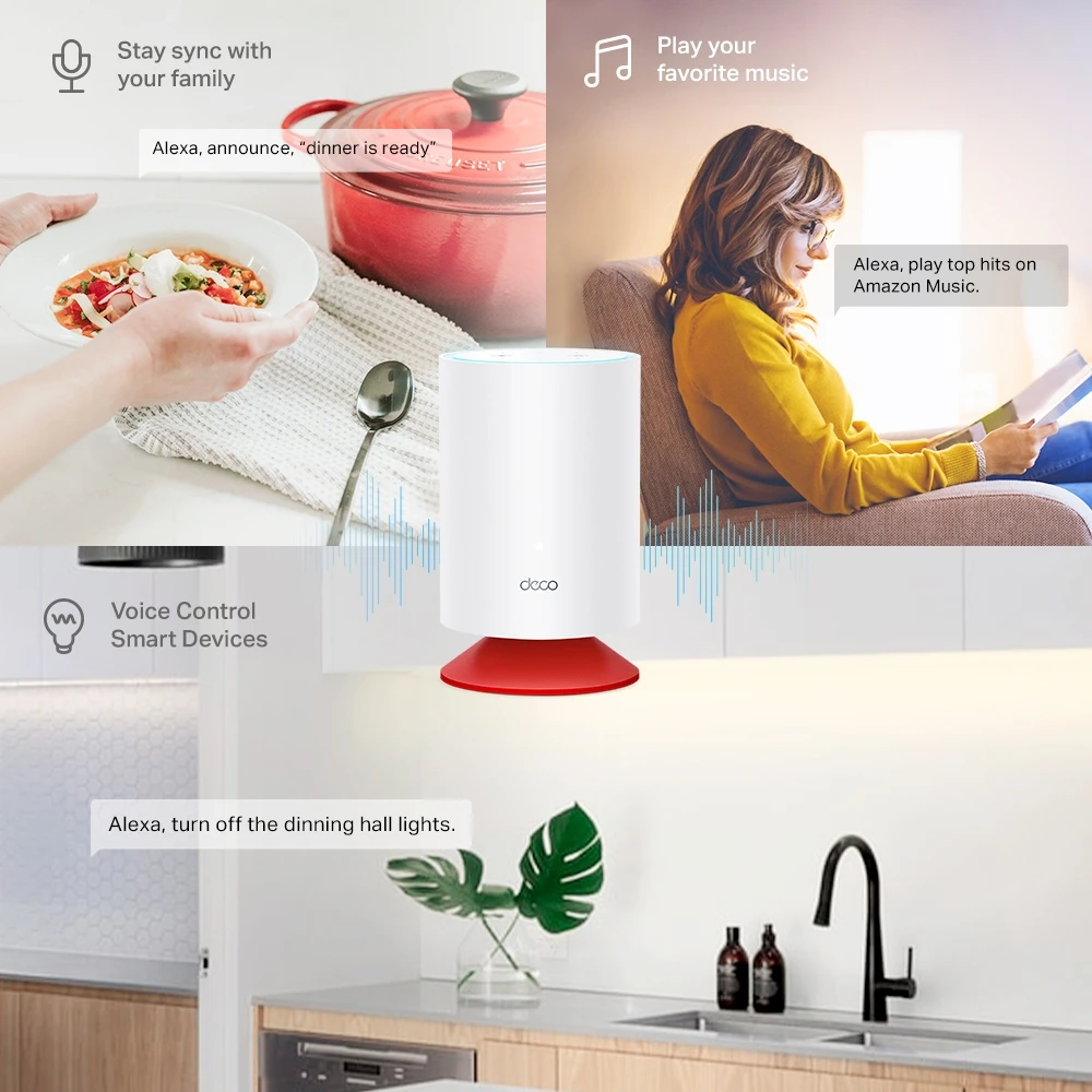 نظام TP-Link AX1800 Mesh Wi-Fi 6 مع مكبر صوت ذكي (Deco Voice X20)
