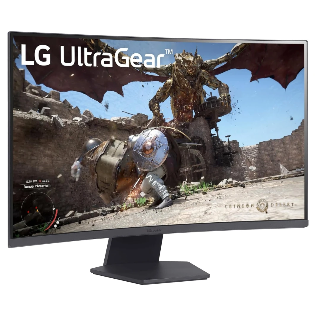شاشة الألعاب المنحنية LG 27GS60QC-B UltraGear™ QHD مقاس 27 بوصة ومعدل تحديث 180 هرتز ووقت استجابة 1 مللي ثانية وتقنية AMD FreeSync™ HDR10 1000R